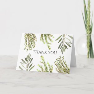 Botaniska Örter Rosemary Watercolor Tack Inbjudan