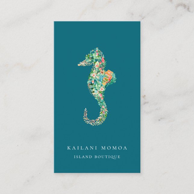 Botaniska öSeahorseblått Visitkort (Framsida)