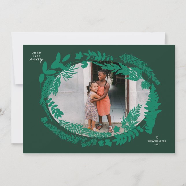 Botaniska påfrestningar Vågrät Ram jul Julkort (Framsida)