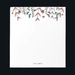 Botaniska, påvisade moderna Personligen Namn Anteckningsblock<br><div class="desc">Det här anteckningsblocket med en skarp och ny botanisk design i orange,  grönt,  blått och rosa är perfekt för hemmet eller för affärs- och kontorsmateriel. Del av Garden Party-samlingen från Parcel Studios.</div>