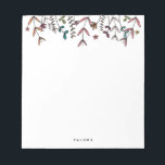 Botaniska, påvisade moderna Personligen Namn Anteckningsblock<br><div class="desc">Det här anteckningsblocket med en skarp och ny botanisk design i orange,  grönt,  blått och rosa är perfekt för hemmet eller för affärs- och kontorsmateriel. Del av Garden Party-samlingen från Parcel Studios.</div>