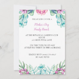 Botaniska Peony Mors dag Event Party Inbjudningar