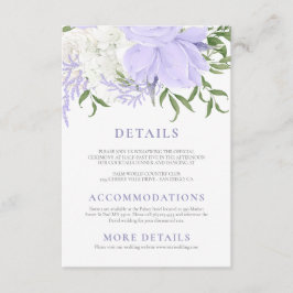 Botaniska Periwinkle Watercolor Bröllop Tilläggskort