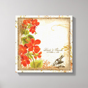 Botaniska Personligen Nasturtium Bröllop Gift Canvastryck