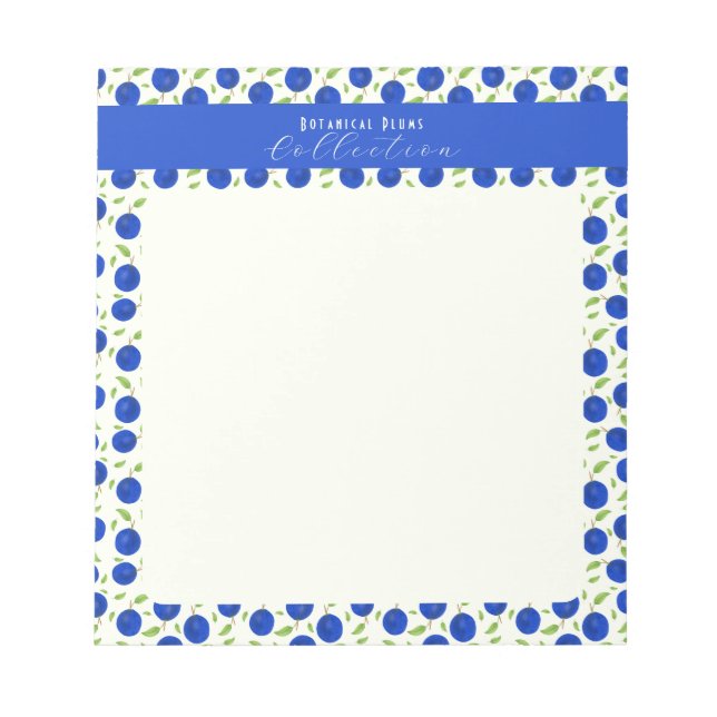 Botaniska Plommonsamlingen Elfenben Anteckningsblock (Framsida)