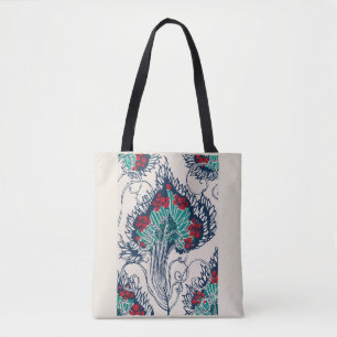 Botaniska pochoir mönster i Art nouveau Tygkasse