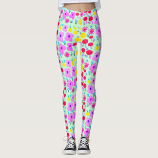 Botaniska PomPoms i tryck överallt på leggings