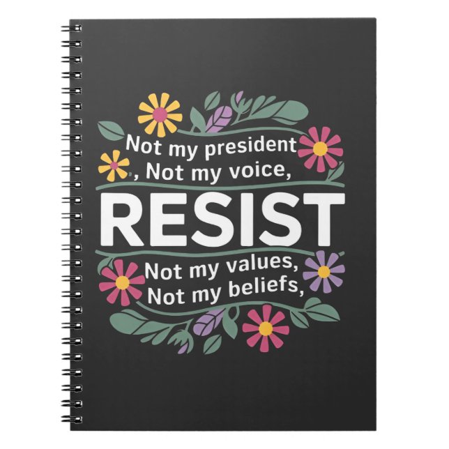 Botaniska protester mot Resisttle Subtle Anti Trum Anteckningsbok (Framsidan)