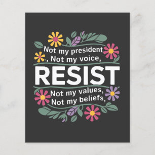 Botaniska protester mot Resisttle Subtle Anti Trum Flygblad