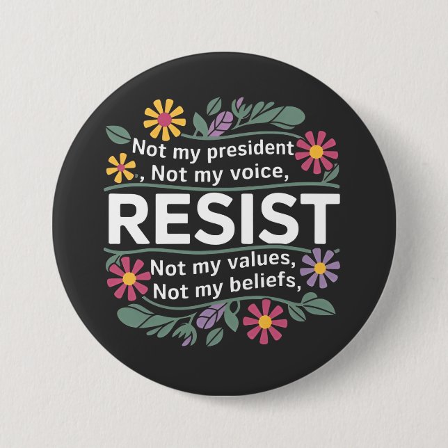 Botaniska protester mot Resisttle Subtle Anti Trum Knapp (Framsida)