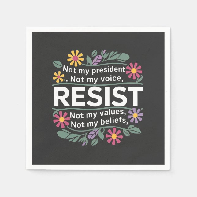 Botaniska protester mot Resisttle Subtle Anti Trum Pappersservett (Framsidan)