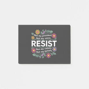 Botaniska protester mot Resisttle Subtle Anti Trum Post-it Block