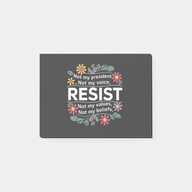 Botaniska protester mot Resisttle Subtle Anti Trum Post-it Block (Framsida)