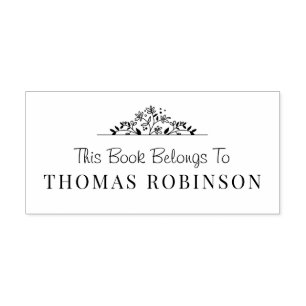 botaniska ram bok frimärke självfärgande stämpel