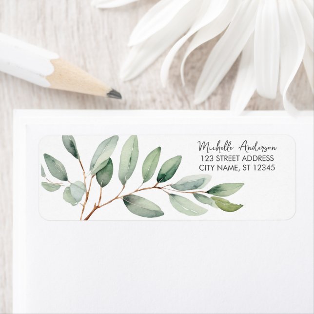 Botaniska Returadressen Eucalyptus Greenery Returadress Etikett (Insitu)