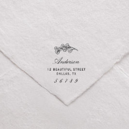 Botaniska Returadressen Namn Eucalyptus Greenery Självfärgande Stämpel