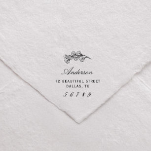 Botaniska Returadressen Namn Eucalyptus Greenery Självfärgande Stämpel