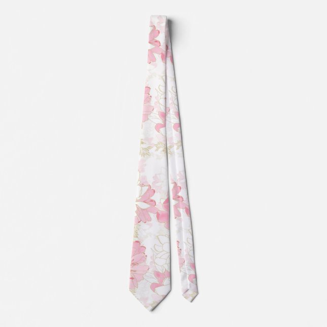 Botaniska Rosa Guld Flowers Slips (Framsida)