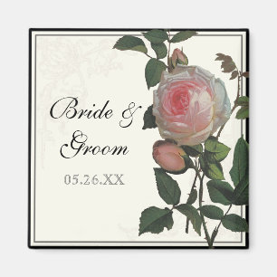 Botaniska Rosa ros, Bröllop spara datum Magnet