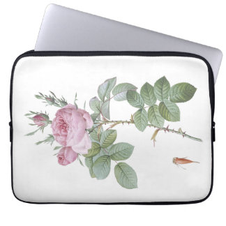 Botaniska Rosa ros och Grashopper Laptop sleeve