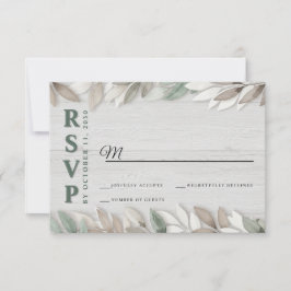 Botaniska Rustika Bröllops-RSVP i Vattenfärg med L OSA Kort
