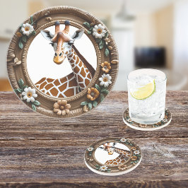 Botaniska Serengeti Round Sandstone Underlägg