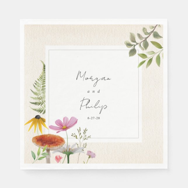 Botaniska skogen Bröllop Napkins Pappersservett (Framsidan)