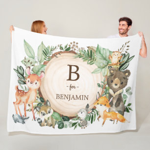 Botaniska skogsbruksdjur Baby Fleecefilt