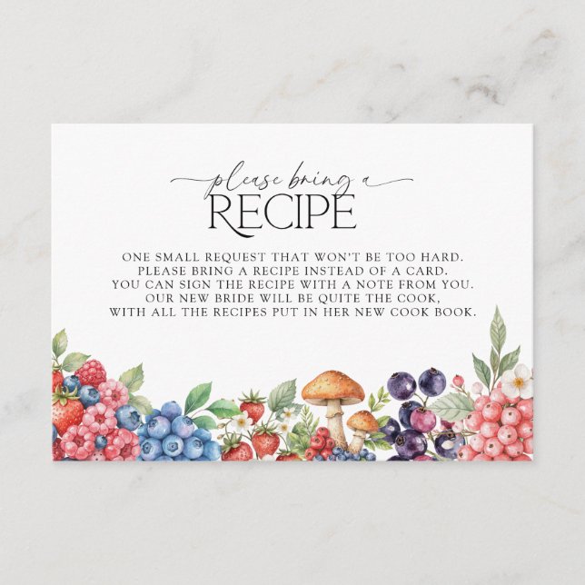 Botaniska Skogsfrukter Vänligen Ta Med Ett Recept Tilläggskort (Framsida)