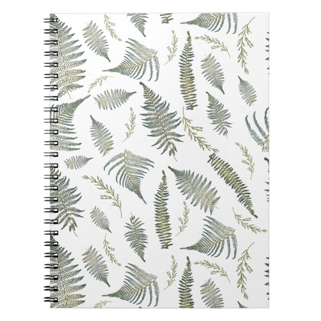 Botaniska skogsområden Ferns Mönster 1.0 Anteckningsbok (Framsidan)