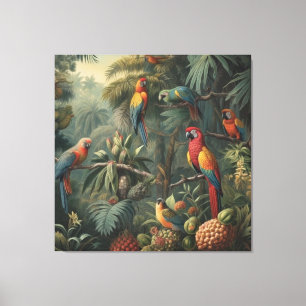 Botaniska stadier av morötter och ananas canvastryck