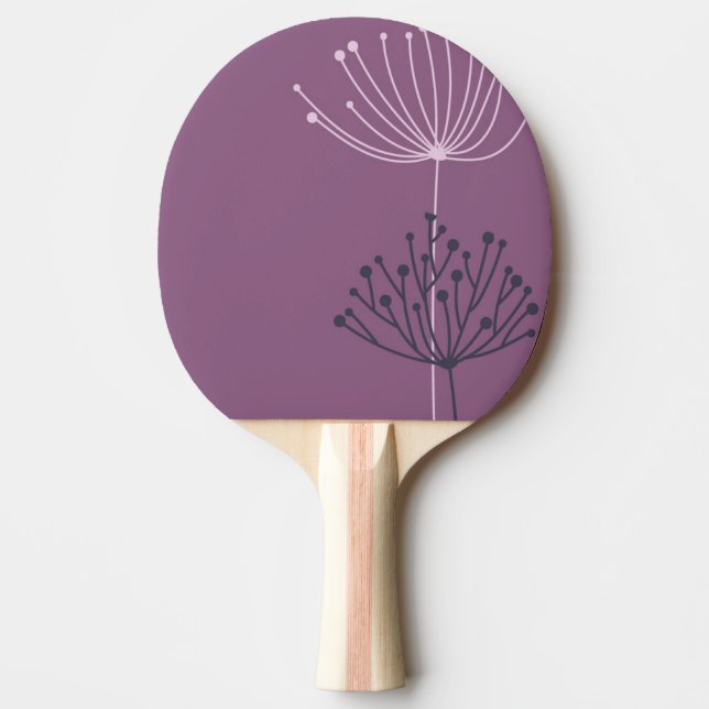 Botaniska Teckning Ping Pong Paddle : Konstnärliga Pingisracket (Framsidan)
