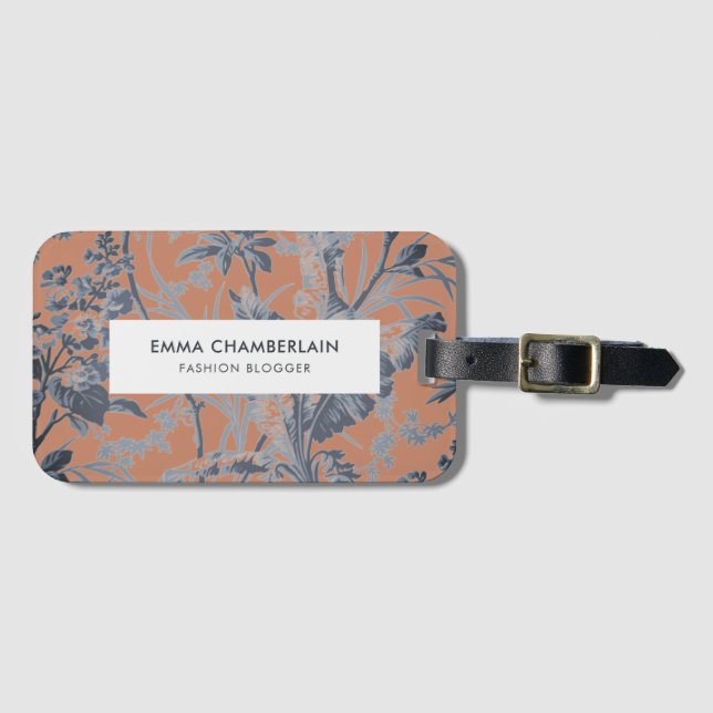 Botaniska Terracotta Chinoiserie-Anpassningsbarna Bagagebricka (Framsida horisontal)