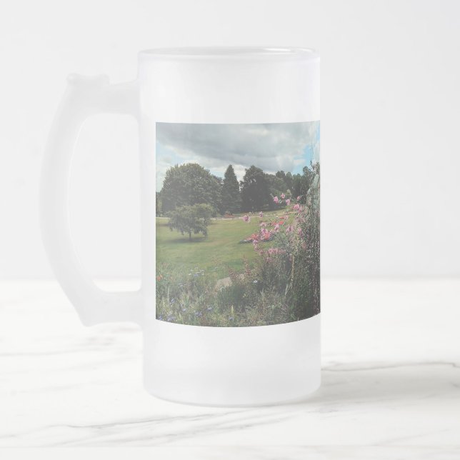 Botaniska trädgårdar frostat ölglas (Vänster)