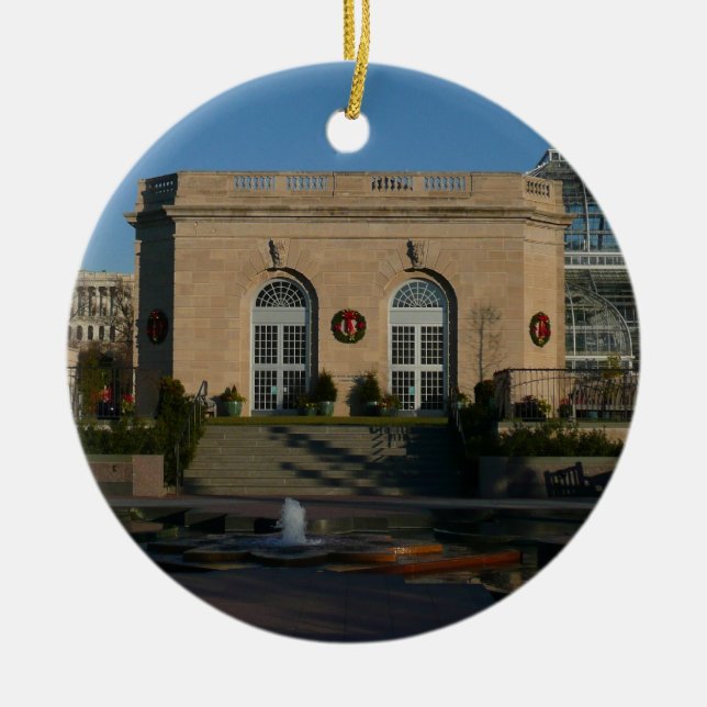 Botaniska trädgårdar vid jul i Washington DC Julgransprydnad Keramik (Framsidan)