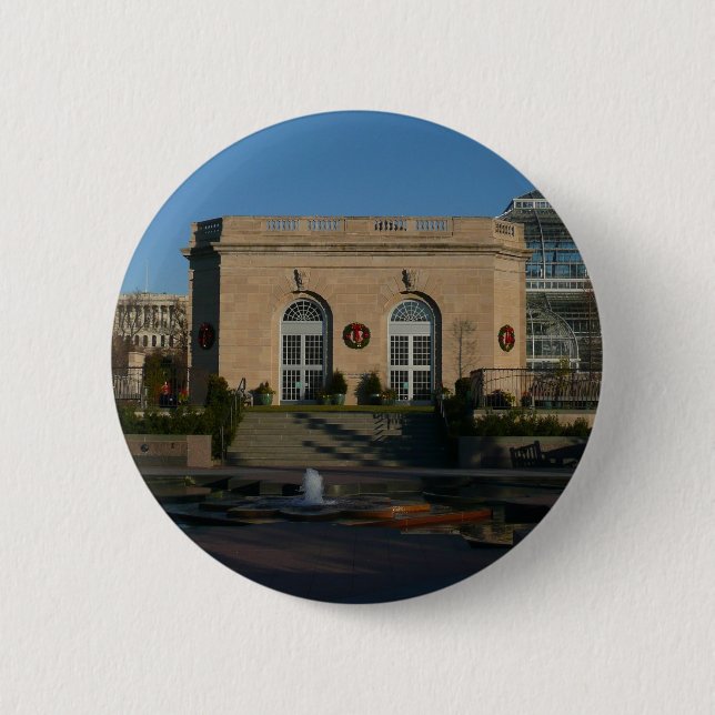 Botaniska trädgårdar vid jul i Washington DC Knapp (Framsida)