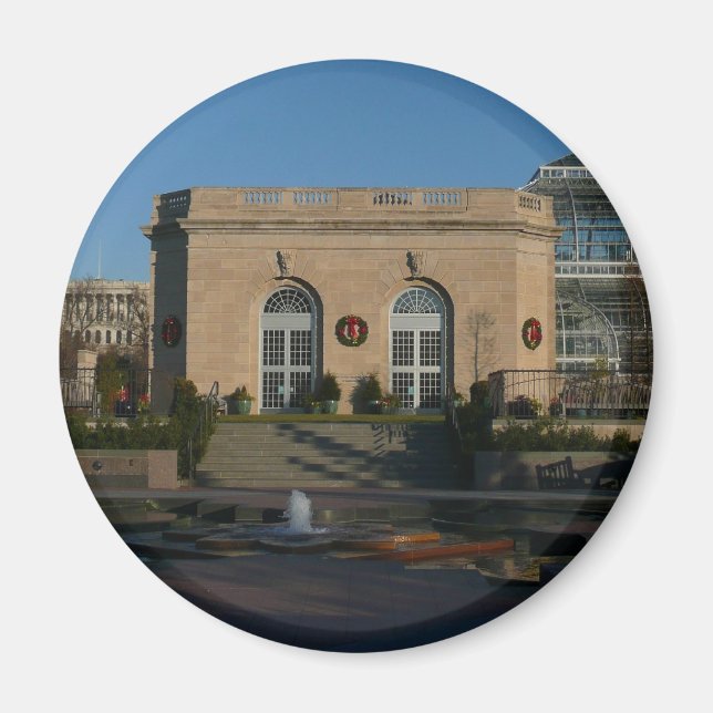 Botaniska trädgårdar vid jul i Washington DC Magnet (Framsidan)