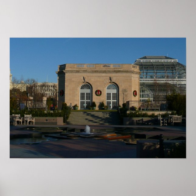 Botaniska trädgårdar vid jul i Washington DC Poster (Framsidan)