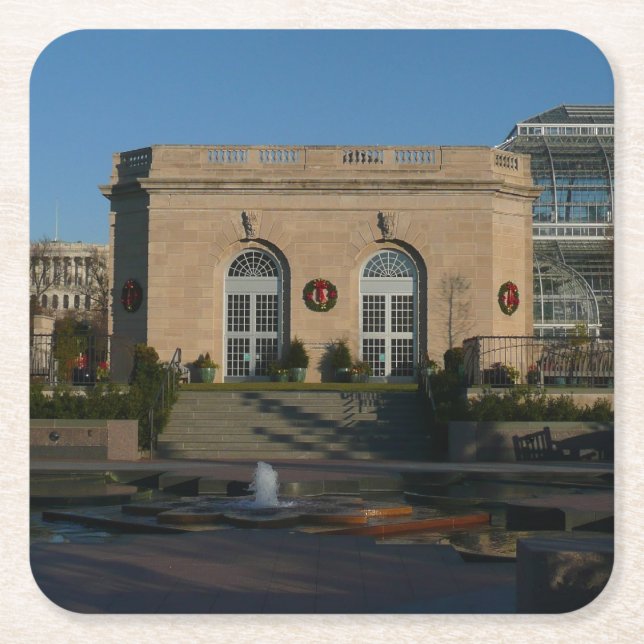 Botaniska trädgårdar vid jul i Washington DC Underlägg Papper Kvadrat (Framsidan)