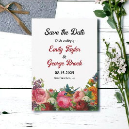 botaniska trädgården Rustic Blommigt Bröllop Spara Datumet