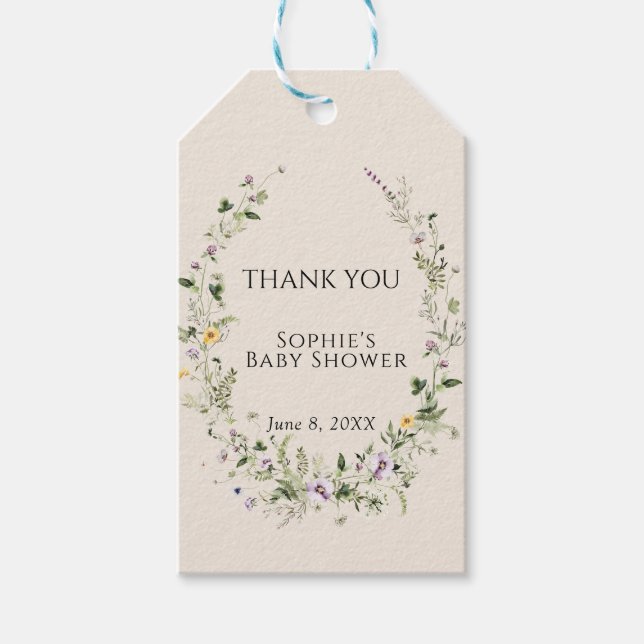 Botaniska trädgårdsmästare, en i babyskor i blomma presentetikett (Framsidan)