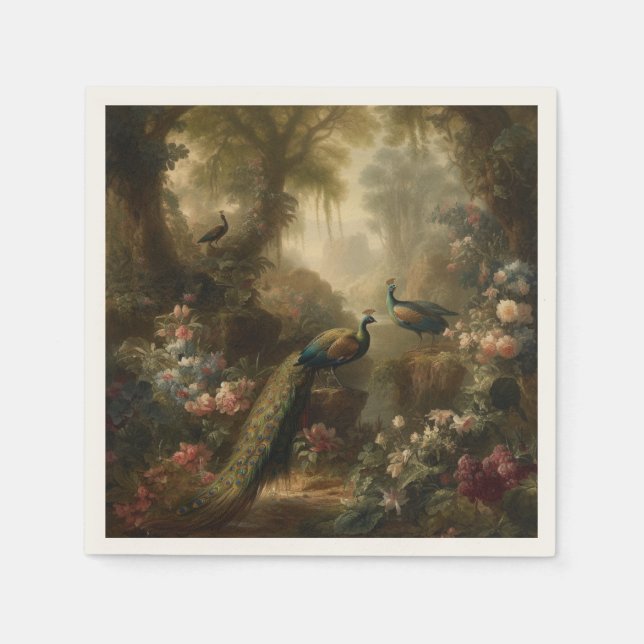 Botaniska: tre fredsockar i engelska trädgården pappersservett (Framsidan)