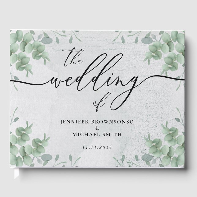 Botaniska Tropiken Eucalyptus Greenery Bohemian Gästböcker (Framsida)