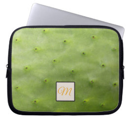Botaniska tropiska Gröntar Cactus Photo Monogram Laptop Fodral