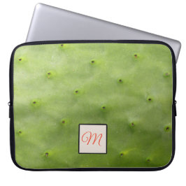 Botaniska tropiska Gröntar Cactus Photo Monogram Laptop Sleeve