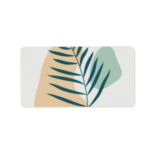 Botaniska väggkonst adressetikett