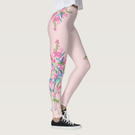 Botaniska Vår Doodle-Blommigten Leggings