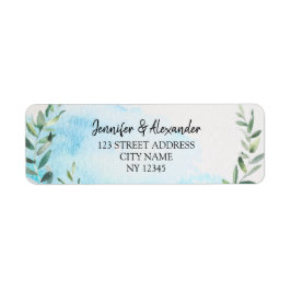 Botaniska vattenfärgade olivträd löv rustic bröllo returadress etikett