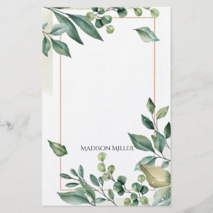 Botaniska vattenfärgen Greenery Brevpapper