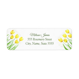 Botaniska vattenfärgen Tulips Bröllop Returadress Etikett